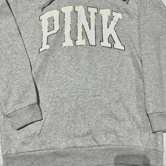 Victoria Secret Pink, Women's grey hoodie pullover sweatshirt, small - Picture 5 of 6